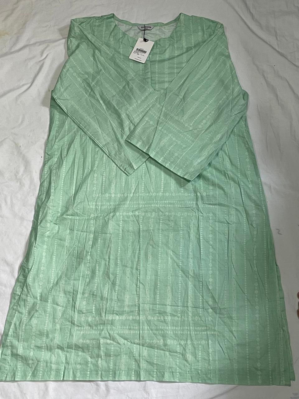 Sapphire Pista Green Self-Print Lawn Kurta
