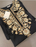 Sapphire embroided lawn shirt